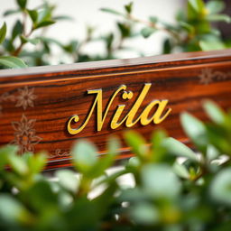 A beautifully designed nameplate featuring the name 'নিলা' (Nila) written in elegant calligraphy