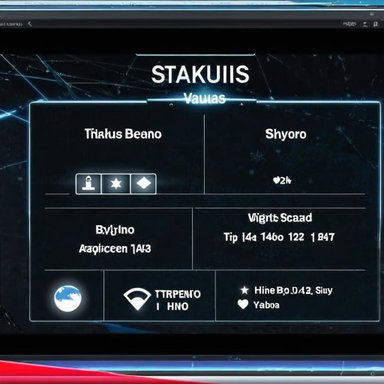 Futuristic Character Status Screen Design for Fantasy Games