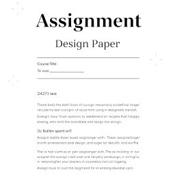Modern Minimalistic Assignment Paper Design