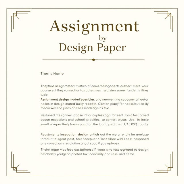 Stunning Assignment Cover Page Design
