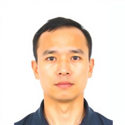 A passport photo featuring a person with a neutral expression, looking directly at the camera