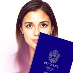 A passport photo featuring a person with a neutral expression, looking directly at the camera