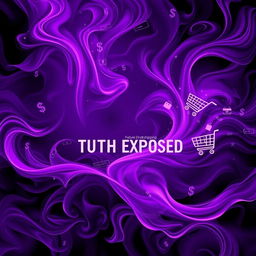 A captivating YouTube cover background image focused on the theme of 'Dropshipping Truth EXPOSED,' rendered entirely in shades of purple
