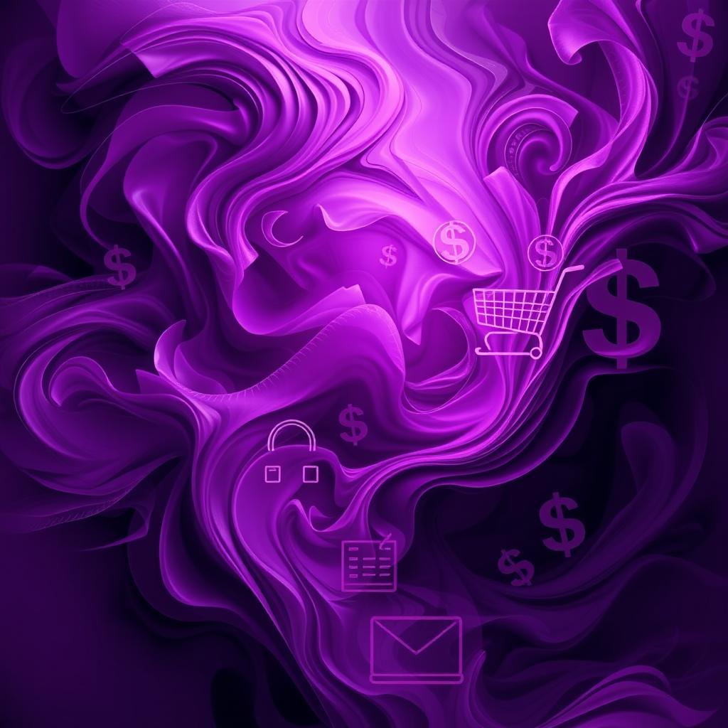 A captivating YouTube cover background image focused on the theme of 'Dropshipping Truth EXPOSED,' rendered entirely in shades of purple