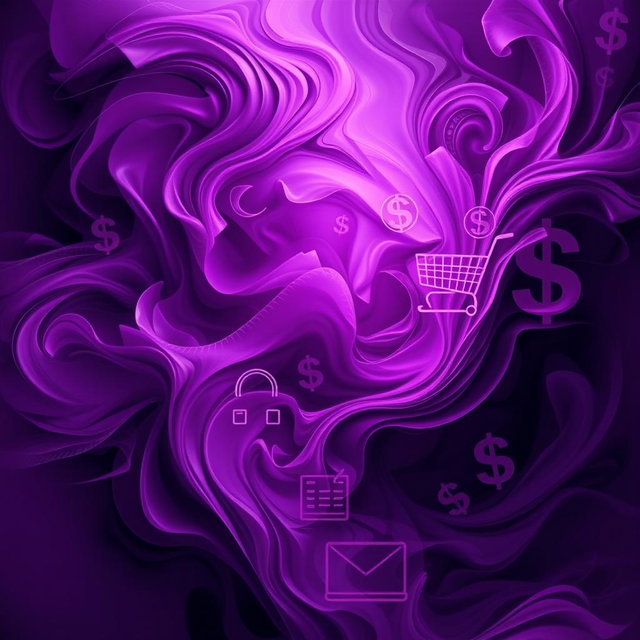 A captivating YouTube cover background image focused on the theme of 'Dropshipping Truth EXPOSED,' rendered entirely in shades of purple