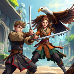 A dynamic illustration of Gabriel Rosseu, a young student transformed by his journey in a fantastical world