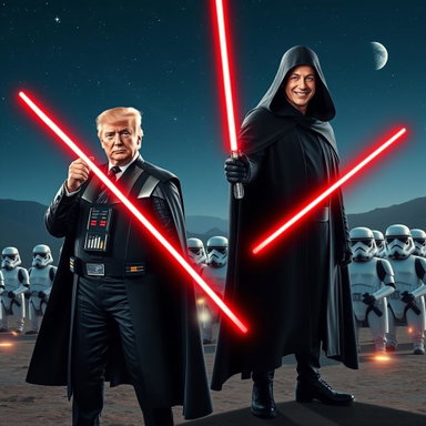 Epic Sci-Fi Showdown: Trump as Darth Vader & Musk as Darth Sidious