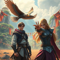 A captivating fantasy scene featuring Gabriel Rosseu, a young student in a magical, unknown world