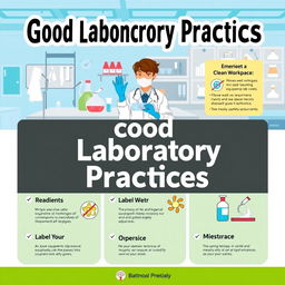 An informative and visually engaging poster emphasizing good laboratory practices