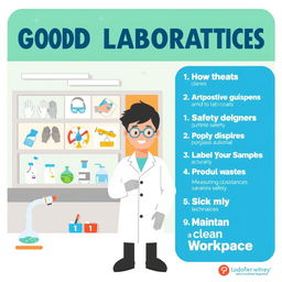 An informative and visually engaging poster emphasizing good laboratory practices
