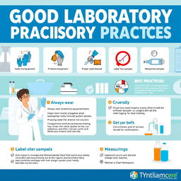 An informative and visually engaging poster emphasizing good laboratory practices