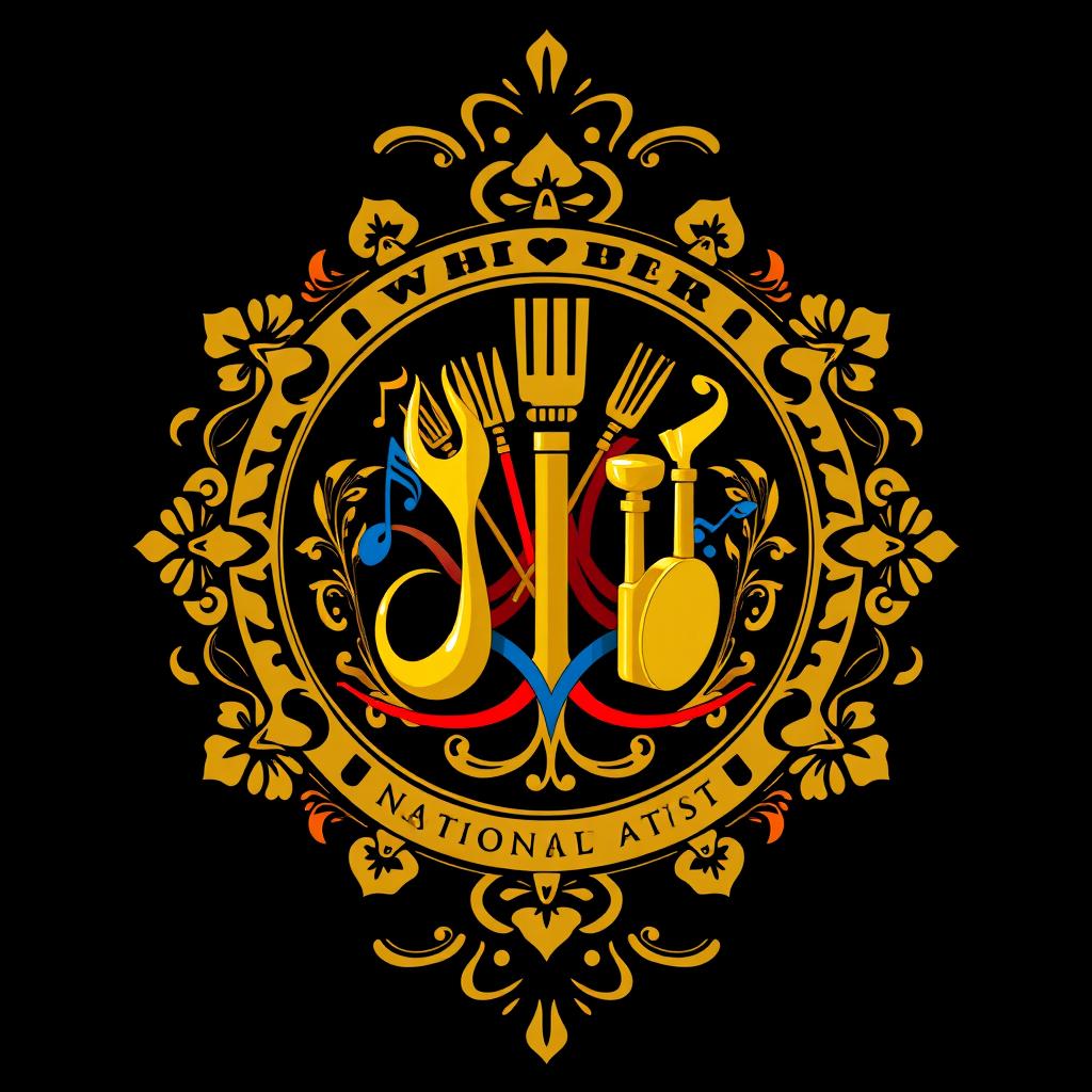 A creative reinterpretation of 'The Order of National Artist' logo, featuring an elegant and intricate design that symbolizes artistry and excellence