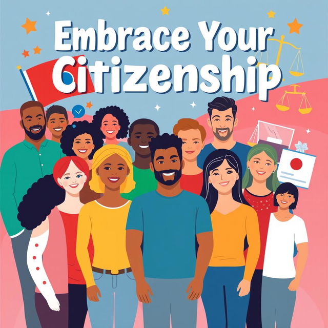 A vibrant and engaging poster that promotes the concept of citizenship