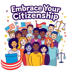 A vibrant and engaging poster that promotes the concept of citizenship