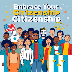 A vibrant and engaging poster that promotes the concept of citizenship