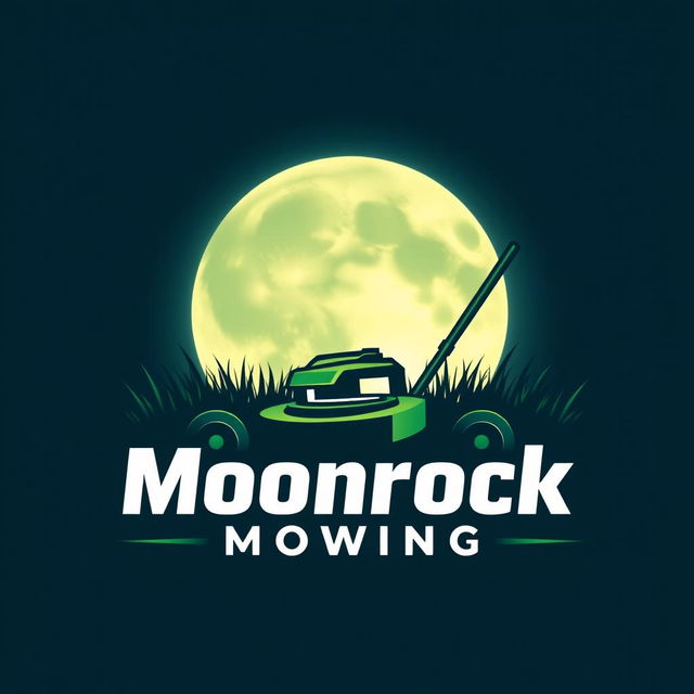 A striking logo design featuring a large, luminous moon as the centerpiece, glowing softly in the background