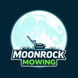 A striking logo design featuring a large, luminous moon as the centerpiece, glowing softly in the background