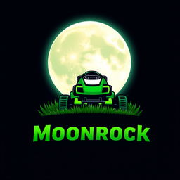 A striking logo design featuring a large, luminous moon as the centerpiece, glowing softly in the background