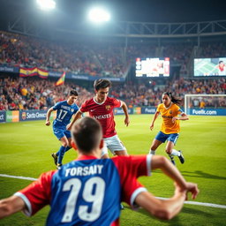 A dynamic soccer scene capturing the excitement of a match