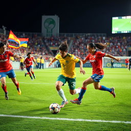 A dynamic soccer scene capturing the excitement of a match