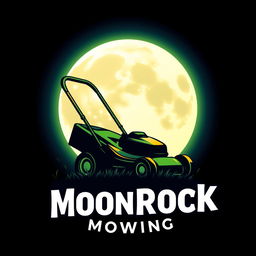 An eye-catching logo design featuring a large, glowing moon as the central element, prominently displayed against a night sky