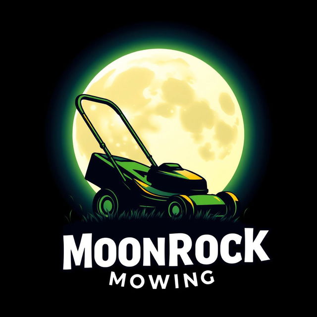 An eye-catching logo design featuring a large, glowing moon as the central element, prominently displayed against a night sky
