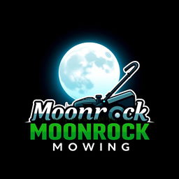 An eye-catching logo design featuring a large, glowing moon as the central element, prominently displayed against a night sky