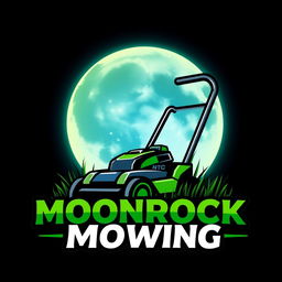 An eye-catching logo design featuring a large, glowing moon as the central element, prominently displayed against a night sky