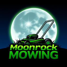 An eye-catching logo design featuring a large, glowing moon as the central element, prominently displayed against a night sky