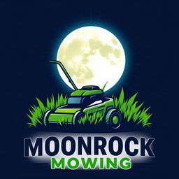 A visually appealing logo design featuring a large, radiant moon as the focal point, casting a soft glow in the night sky