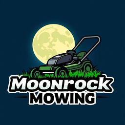 A visually appealing logo design featuring a large, radiant moon as the focal point, casting a soft glow in the night sky