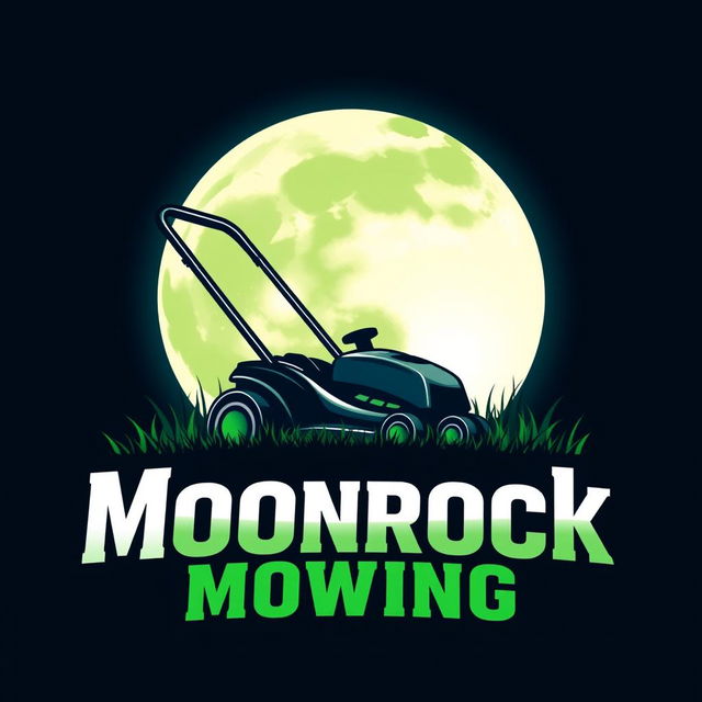 A visually appealing logo design featuring a large, radiant moon as the focal point, casting a soft glow in the night sky