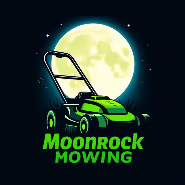 A captivating logo design showcasing a large, radiant moon as the central feature, surrounded by a starry night sky