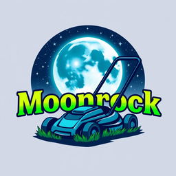 A captivating logo design showcasing a large, radiant moon as the central feature, surrounded by a starry night sky