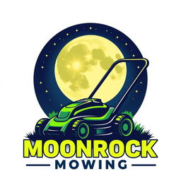 A captivating logo design showcasing a large, radiant moon as the central feature, surrounded by a starry night sky