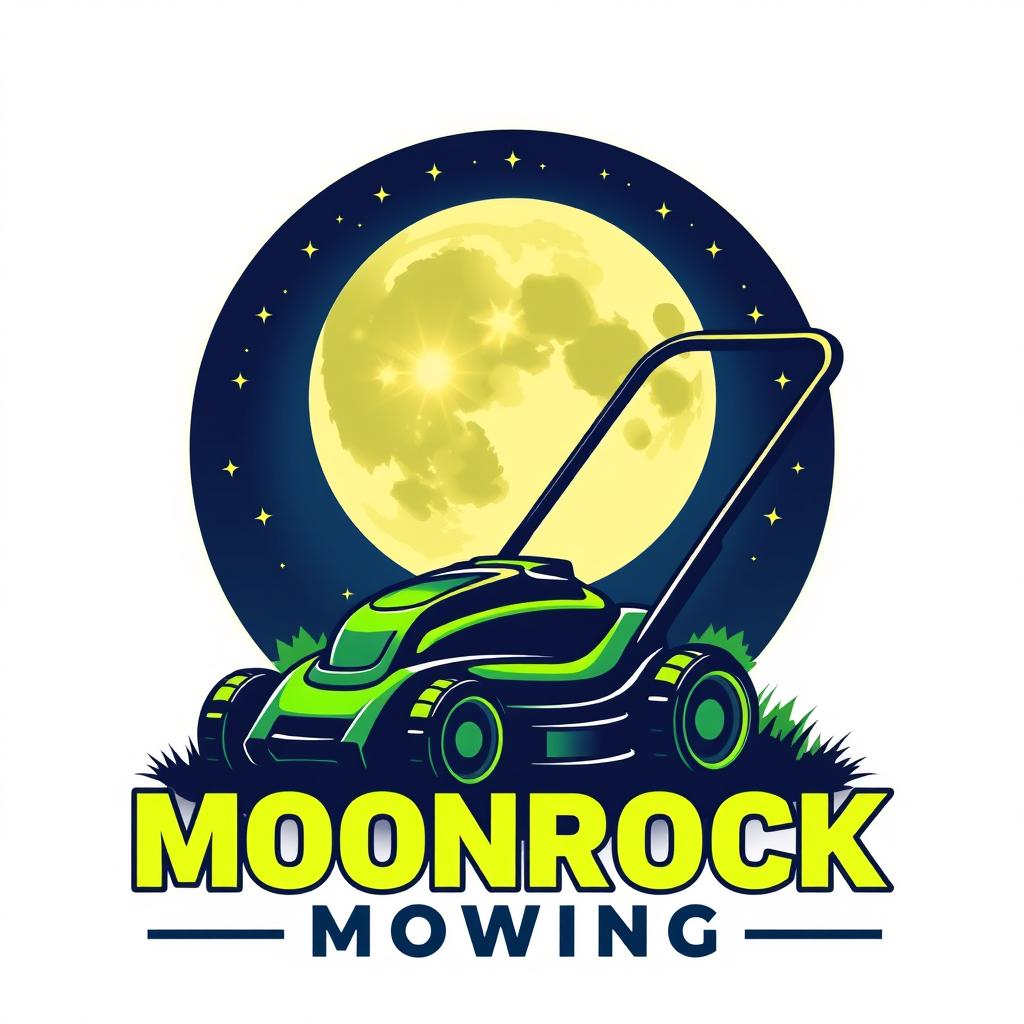 A captivating logo design showcasing a large, radiant moon as the central feature, surrounded by a starry night sky