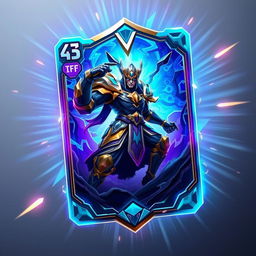 A digital card design for a fictitious mobile game featuring a vibrant and dynamic glowing effect