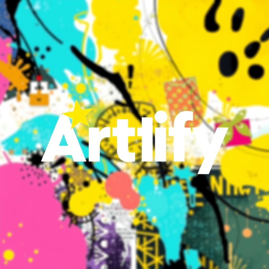A creative representation of the word 'Artify' where the letter 'i' is replaced with a star symbol, beautifully designed in a vibrant and artistic style