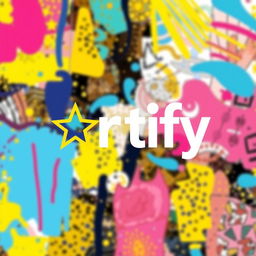 A creative representation of the word 'Artify' where the letter 'i' is replaced with a star symbol, beautifully designed in a vibrant and artistic style