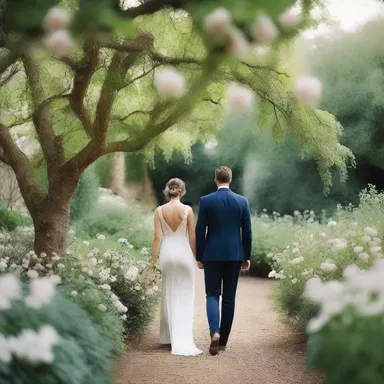 The couple strolled through the garden, admiring the delicate blooms of the aerophyte plants hanging from the trees.