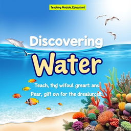 A captivating educational cover for a teaching module focusing on the sub-theme of water