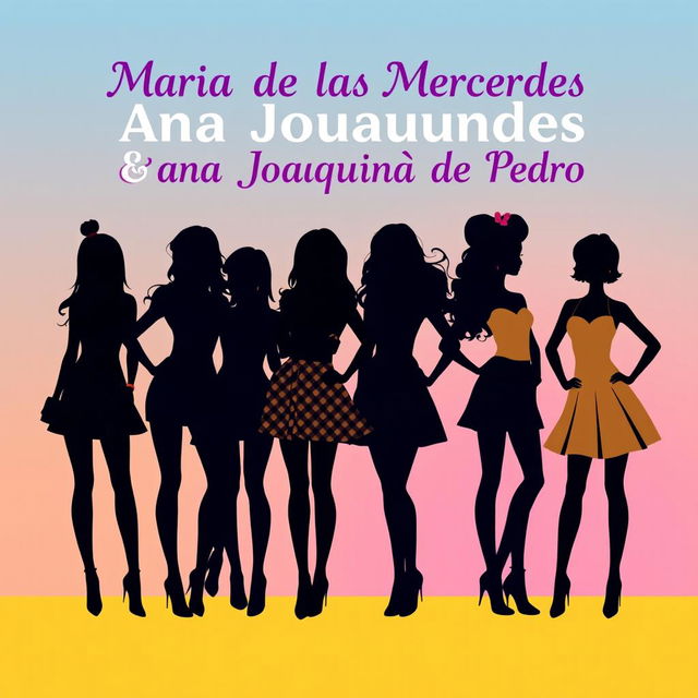 A vibrant poster featuring the silhouettes of eight stylish girls standing closely together, showcasing a unity of diverse shapes and sizes