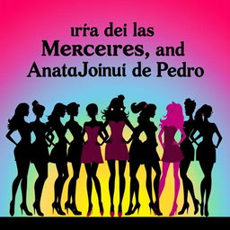 A vibrant poster featuring the silhouettes of eight stylish girls standing closely together, showcasing a unity of diverse shapes and sizes