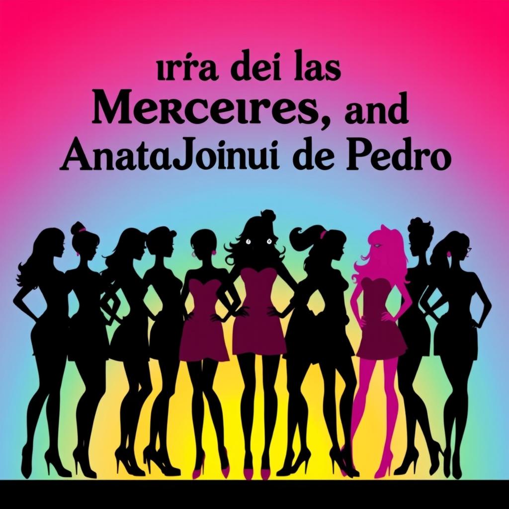 A vibrant poster featuring the silhouettes of eight stylish girls standing closely together, showcasing a unity of diverse shapes and sizes