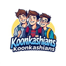 An engaging logo design featuring three male students, each showcasing unique styles such as casual clothing and backpacks, symbolizing youth and learning