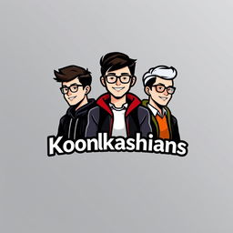 A sleek and modern logo design featuring three stylized male student figures, each displaying unique expressions and attire, symbolizing diversity and student life