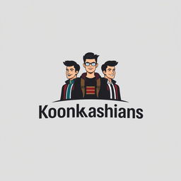 A sleek and modern logo design featuring three stylized male student figures, each displaying unique expressions and attire, symbolizing diversity and student life