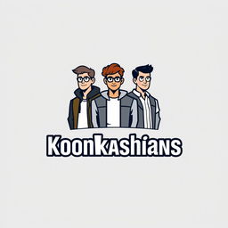 A sleek and modern logo design featuring three stylized male student figures, each displaying unique expressions and attire, symbolizing diversity and student life