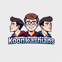 A sleek and modern logo design featuring three stylized male student figures, each displaying unique expressions and attire, symbolizing diversity and student life