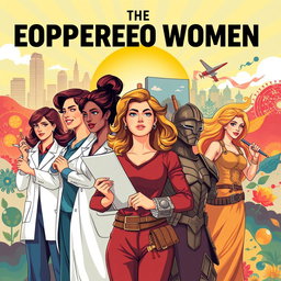 A powerful and eye-catching illustration depicting strong women in various empowering roles, showcasing their independence and resilience